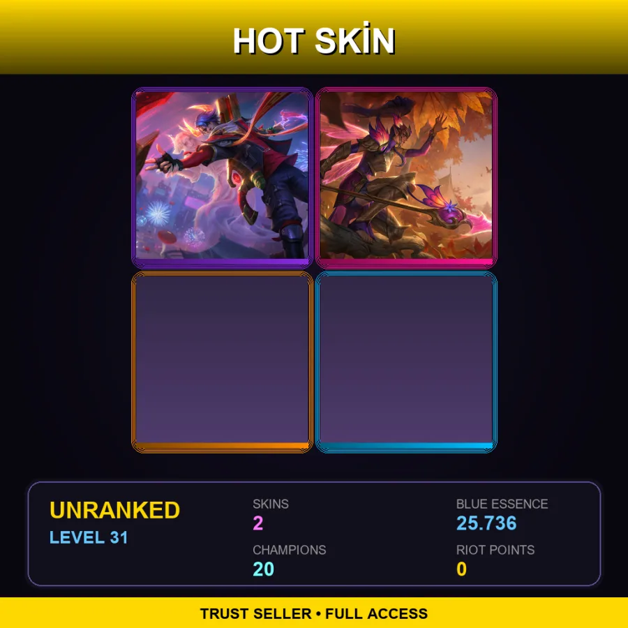 EUNE | Lv31 | Unranked | 2 Skin | 20 Champ — LoL account