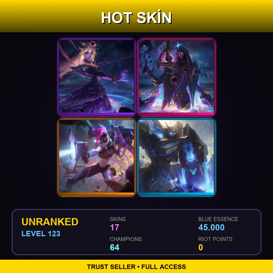 LAN | Lv123 | Unranked | 17 Skin | 64 Champ