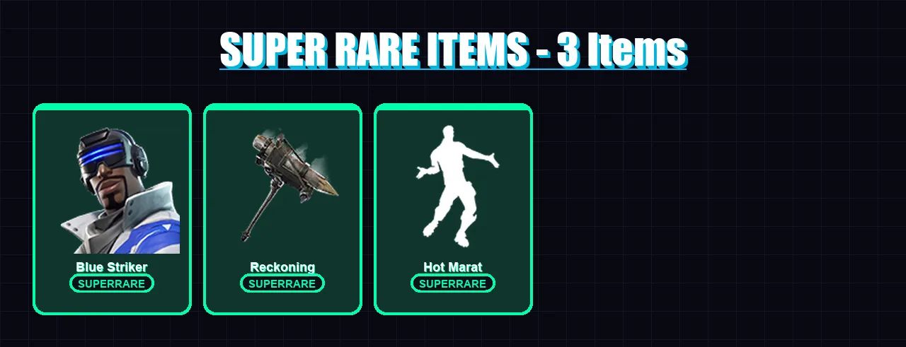 [PC/XBOX/PSN] | Blue Striker | Blackheart | Calamity | Frozen Love Ranger | Hybrid | 39 skin | 62 pickaxe | 52 emote | 50 glider | Lv771