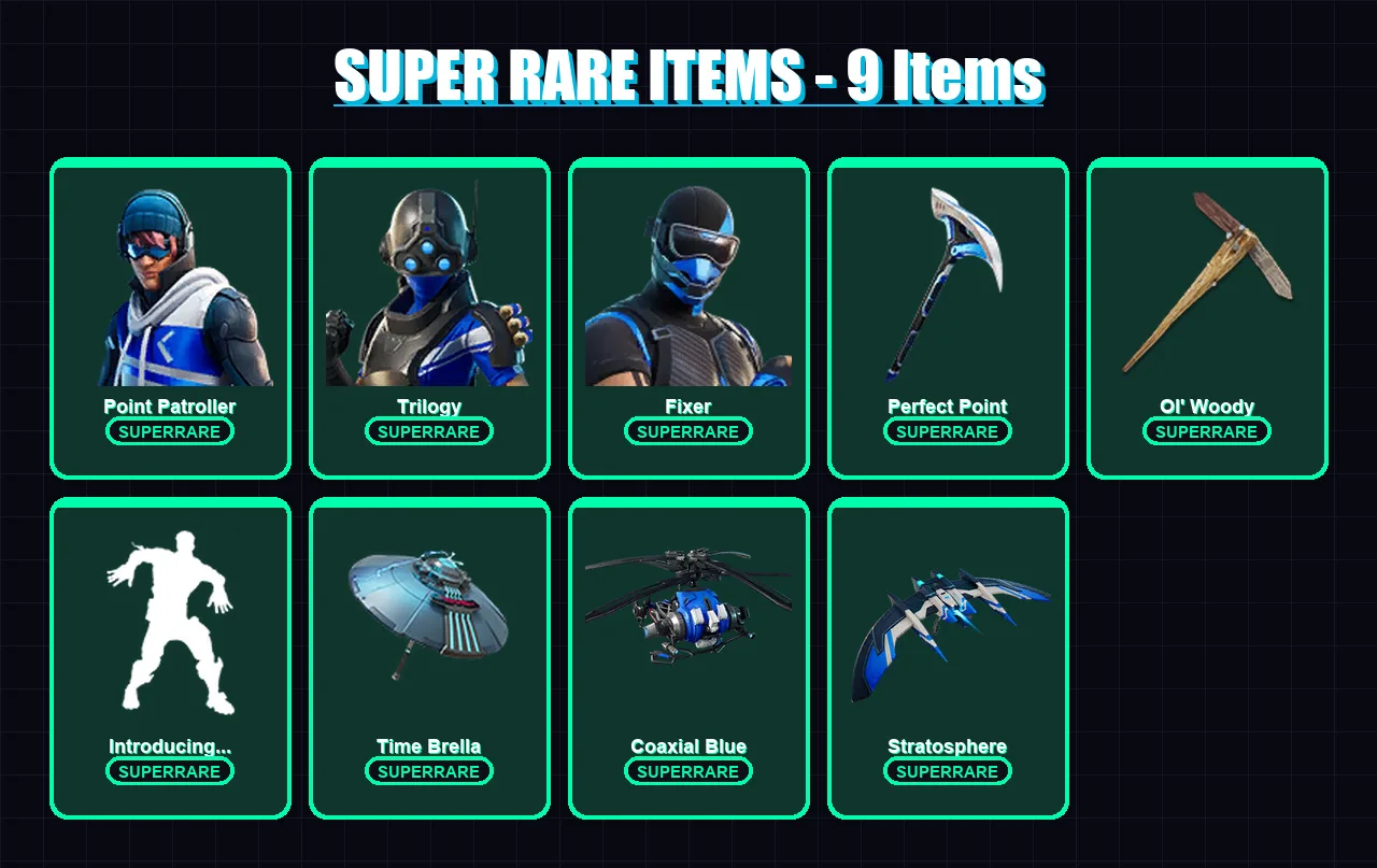 [PS4/PS5/XBOX/PC] | Point Patroller | Trilogy | Fixer | Sentinel | Deadpool | 129 skin | 184 pickaxe | 129 emote | 149 glider | Lv2349