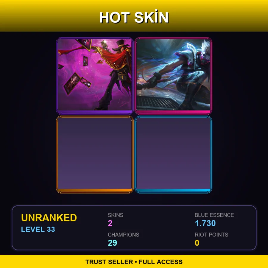 EUW | Lv33 | Unranked | 2 Skin | 29 Champ