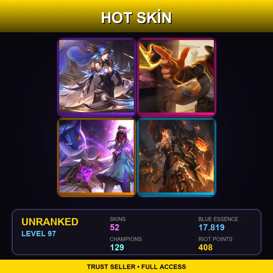 EUNE | Lv97 | Unranked | 52 Skin | 129 Champ — Unranked / Smurf League of Legends