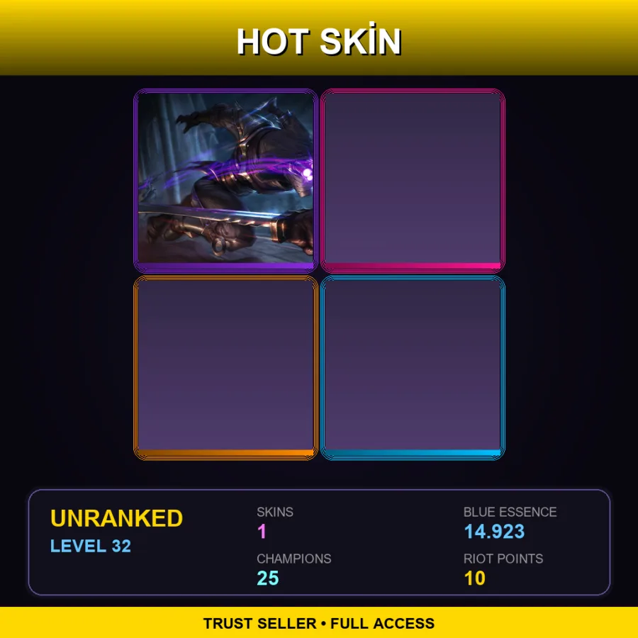 EUNE | Lv32 | Unranked | 1 Skin | 25 Champ — Assassin Master Yi