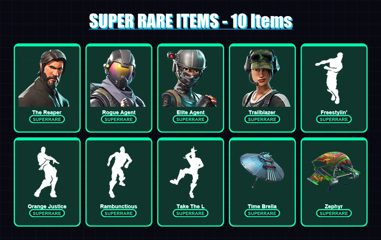 [PC/XBOX/PSN] | The Reaper | Rogue Agent | Elite Agent | Trailblazer | Chomp Sr. | 63 skin | 37 pickaxe | 31 emote | 32 glider | Lv327
