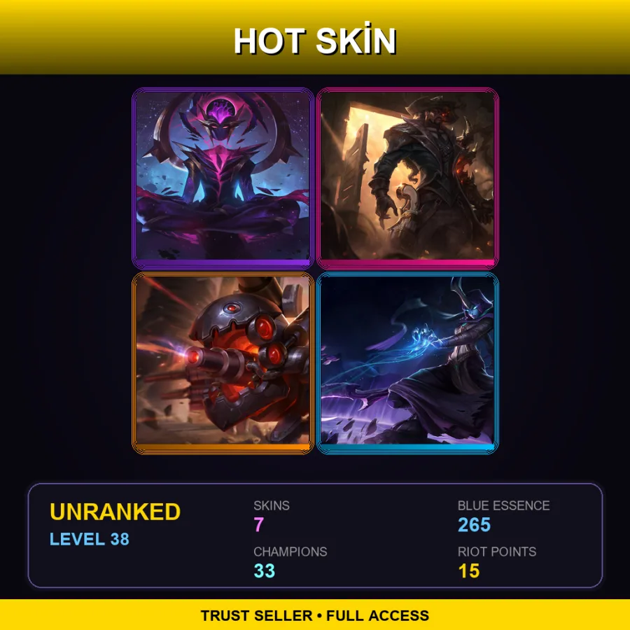 NA | Lv38 | Unranked | 7 Skin | 33 Champ