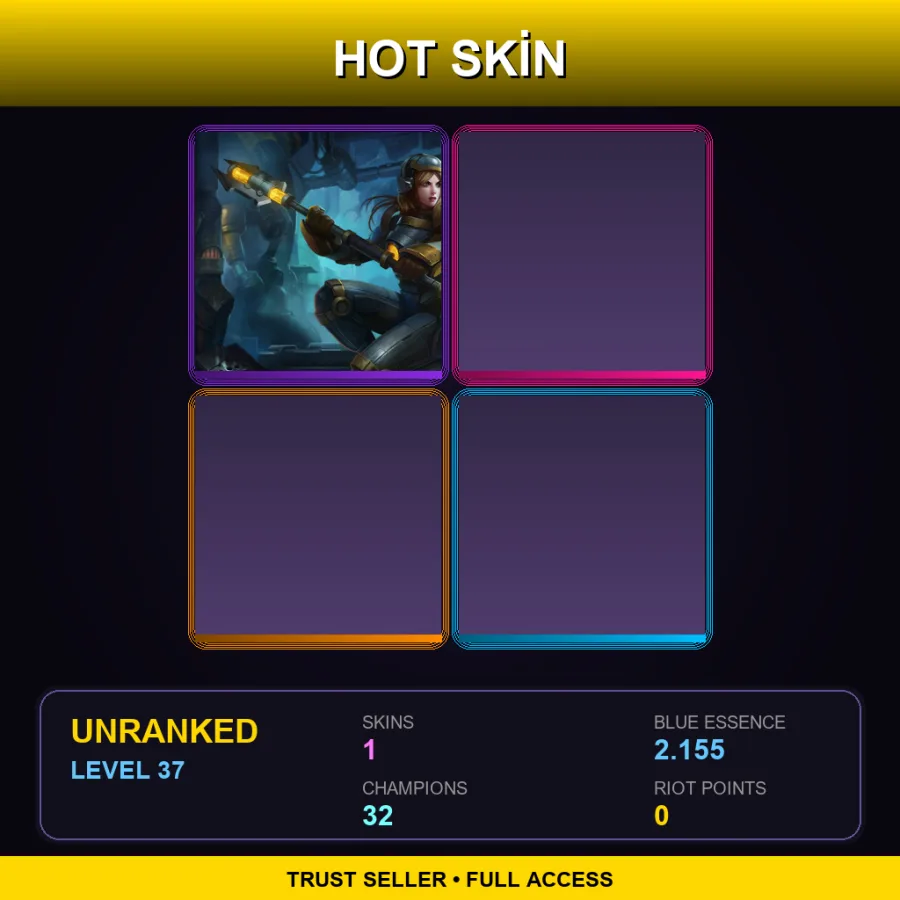 EUW | Lv37 | Unranked | 1 Skin | 32 Champ