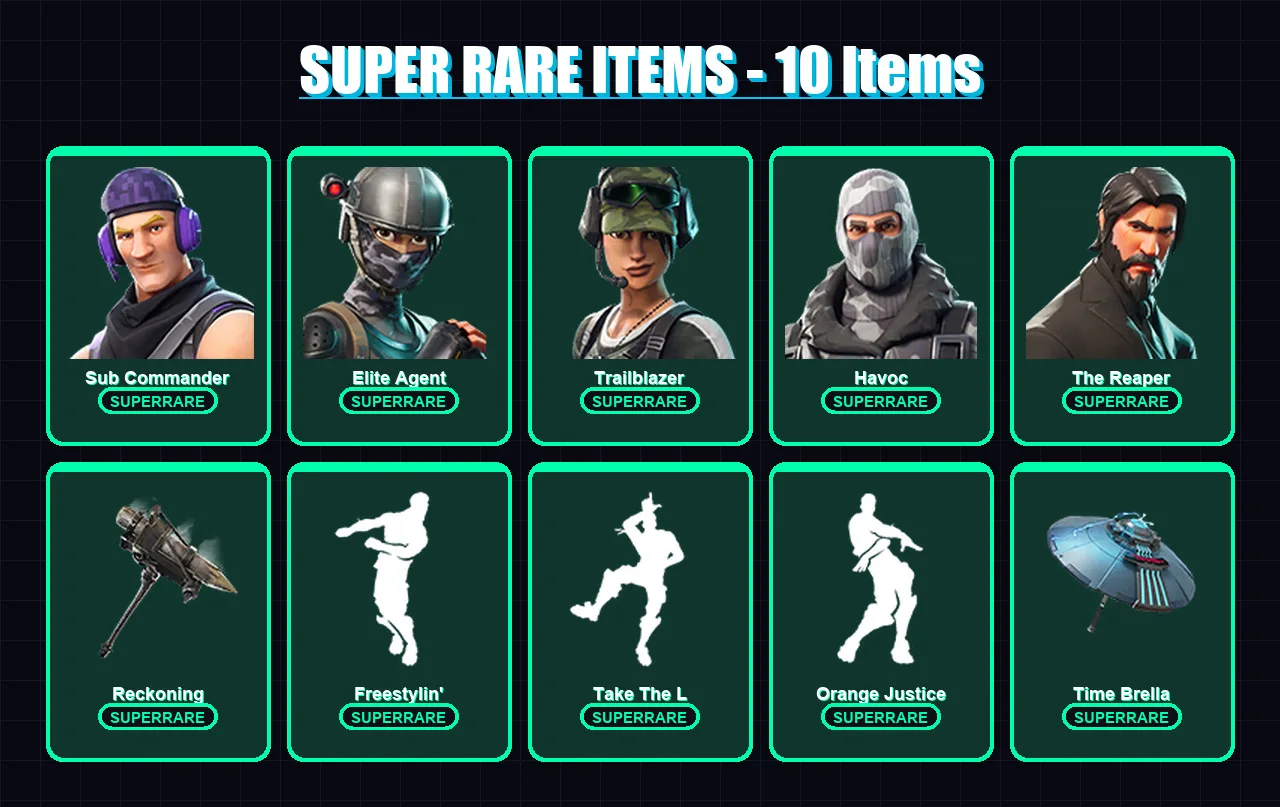 [PC/PSN] | Sub Commander | Elite Agent | Trailblazer | Havoc | The Reaper | 69 skin | 78 pickaxe | 84 emote | 88 glider | Lv1437