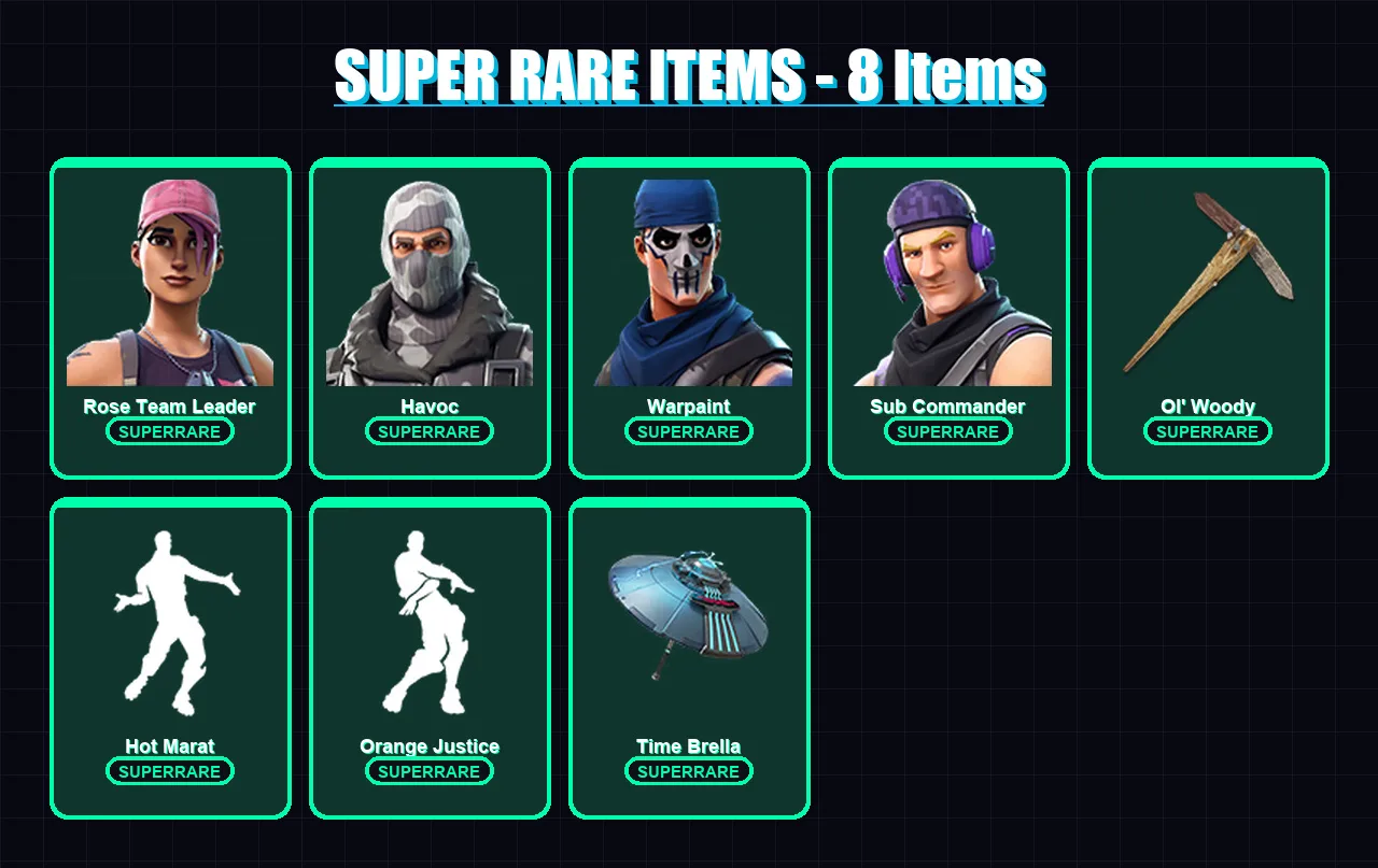 [PC/XBOX] | Rose Team Leader | Havoc | Warpaint | Sub Commander | Zenith | 52 skin | 87 pickaxe | 68 emote | 88 glider | Lv1219 — Fortnite account