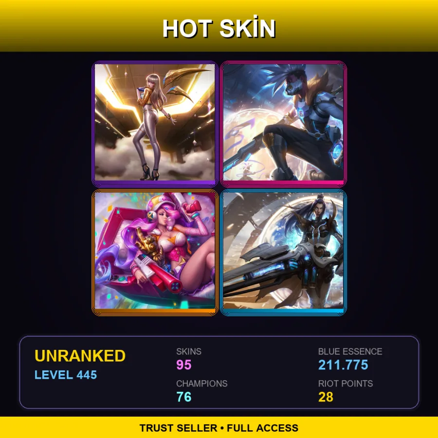 EUNE | Lv445 | Unranked | 95 Skin | 76 Champ