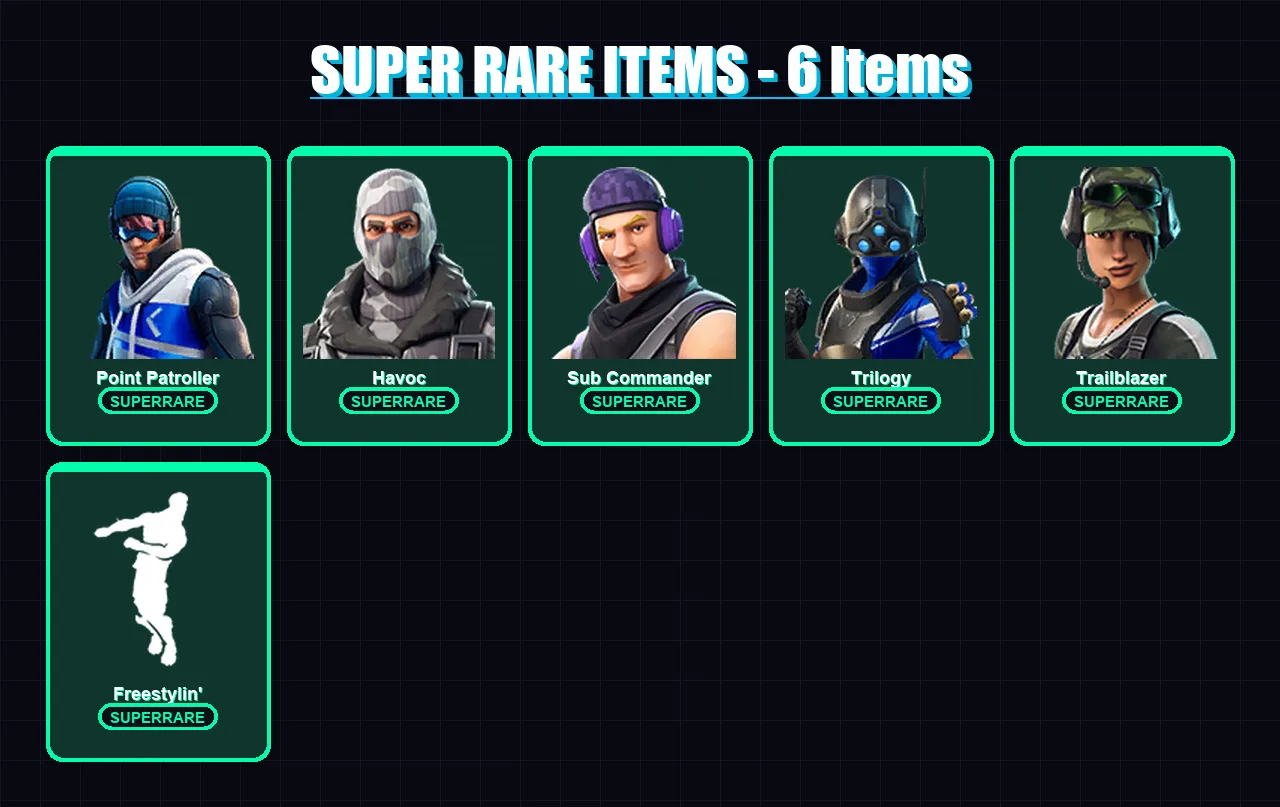 [PC/XBOX] | Point Patroller | Havoc | Sub Commander | Trilogy | Trailblazer | 9 skin | 15 pickaxe | 16 emote | 18 glider | Lv292