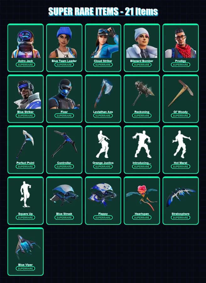 [PC/XBOX/PSN] | Astro Jack | Blue Team Leader | Cloud Striker | Blizzard Bomber | Prodigy | 116 skin | 154 pickaxe | 173 emote | 119 glider | Lv3075