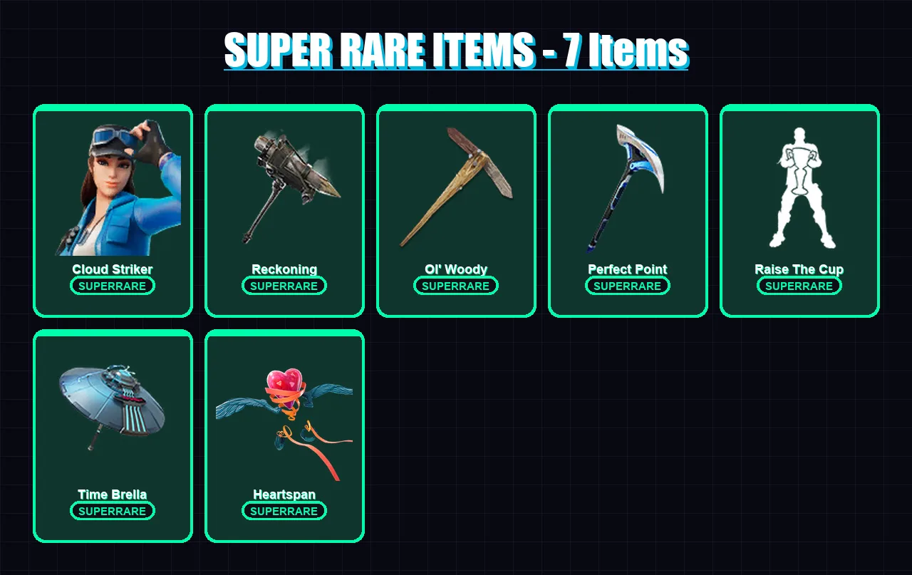 [PS4/PS5/XBOX/PC] | Cloud Striker | Spectra Knight | Blackheart | Hybrid | Fade | 152 skin | 163 pickaxe | 171 emote | 148 glider | Lv2402 — Fortnite account