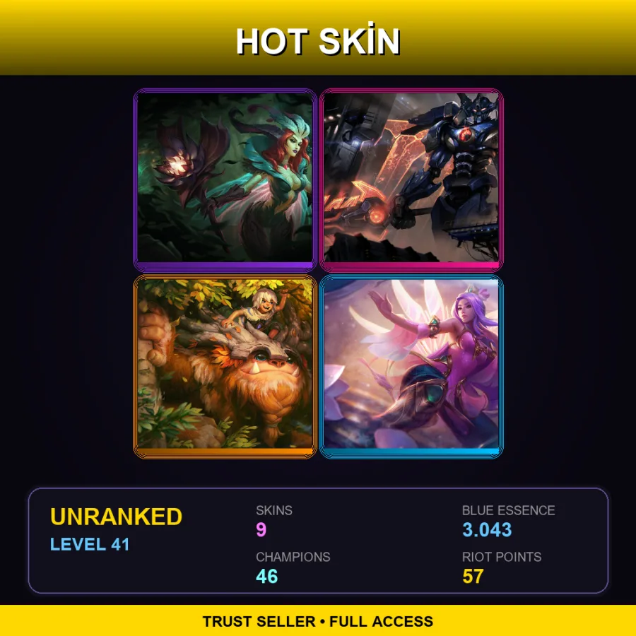 EUW | Lv41 | Unranked | 9 Skin | 46 Champ — Pentakill Sona