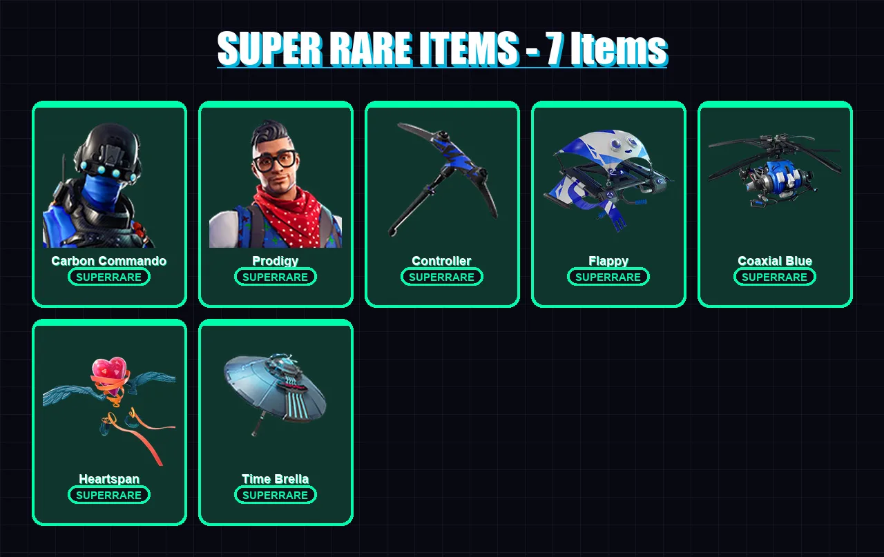[PS4/PS5/XBOX/PC] | Carbon Commando | Prodigy | Hybrid | Vendetta | The Ice King | 40 skin | 50 pickaxe | 54 emote | 60 glider | Lv811