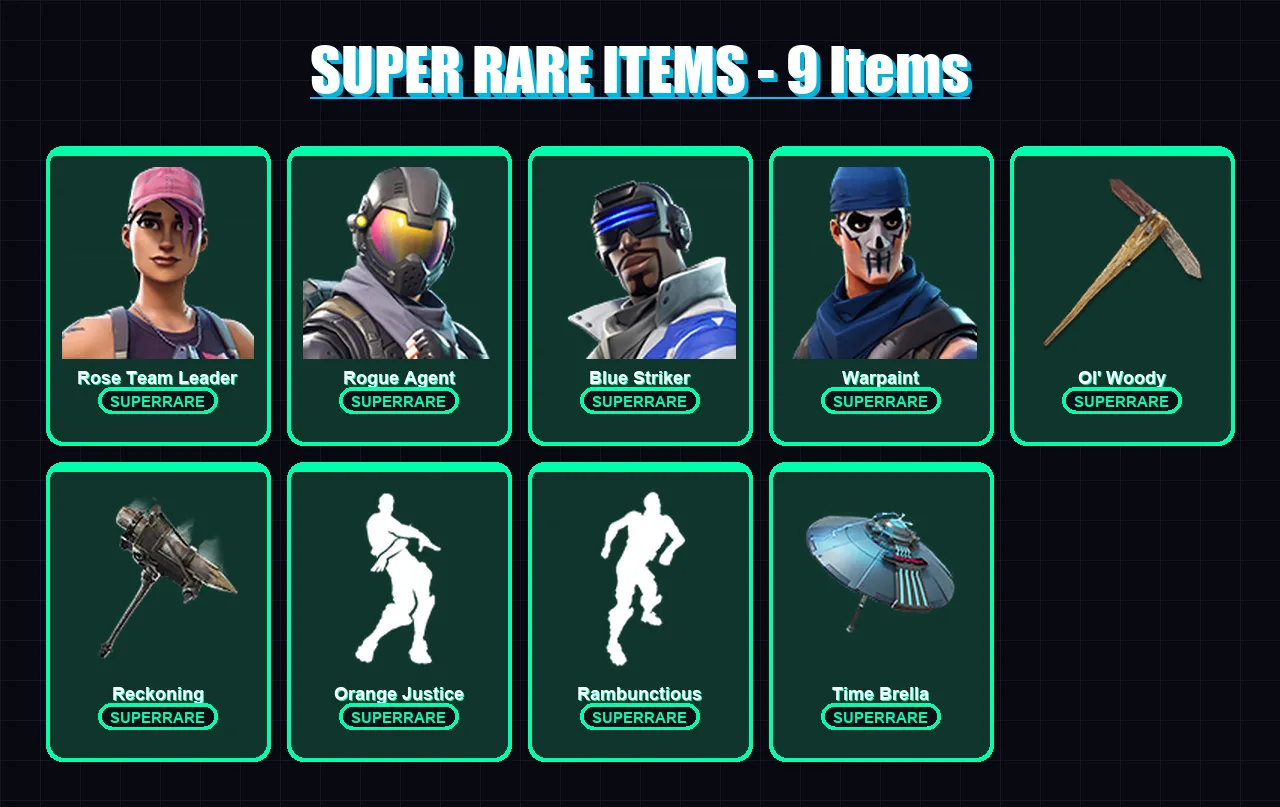 [PC/XBOX/PSN] | Rose Team Leader | Rogue Agent | Blue Striker | Warpaint | Valor | 30 skin | 28 pickaxe | 30 emote | 27 glider | Lv399