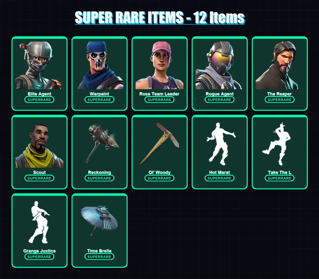 [PC/PSN] | Elite Agent | Warpaint | Rose Team Leader | Rogue Agent | The Reaper | 110 skin | 51 pickaxe | 101 emote | 66 glider | Lv724