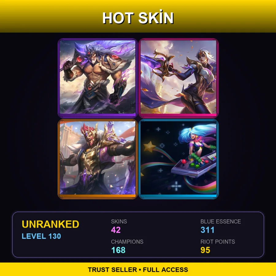 VN | Lv130 | Unranked | 42 Skin | 168 Champ — Mecha Aatrox