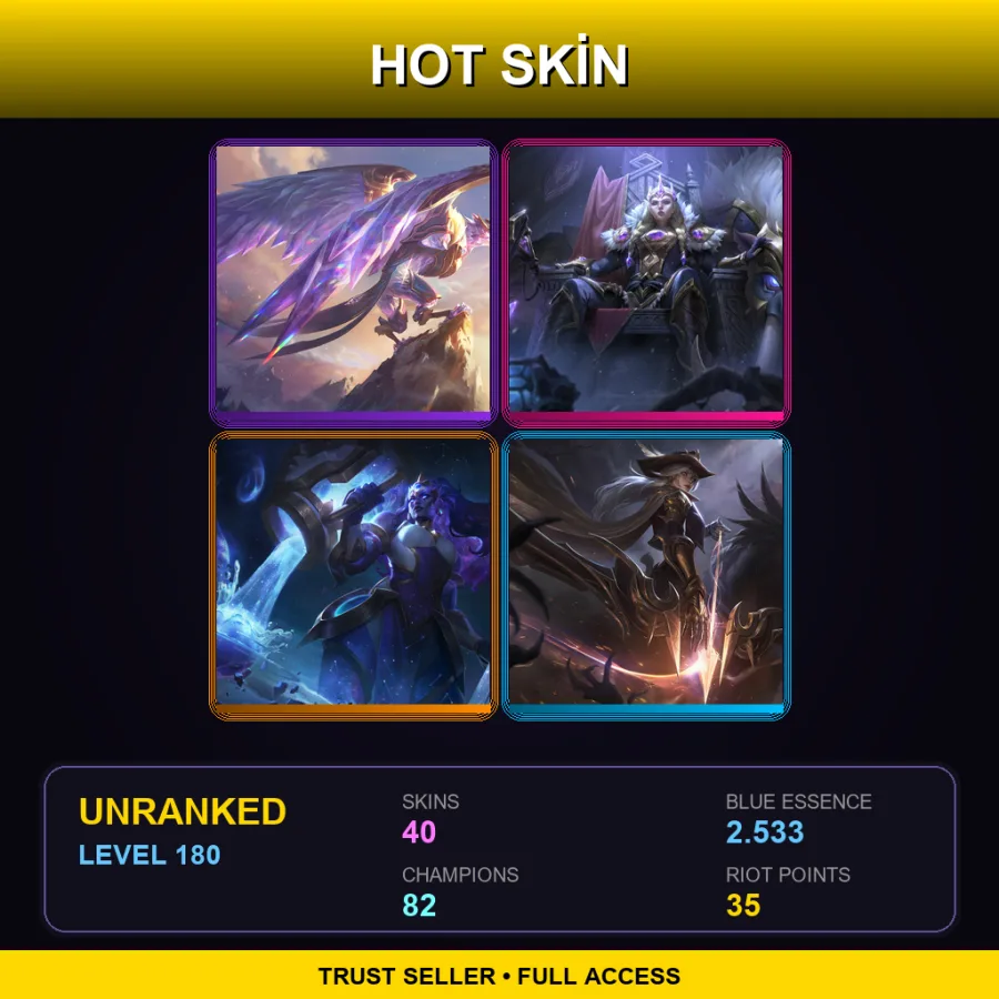 EUNE | Lv180 | Unranked | 40 Skin | 82 Champ