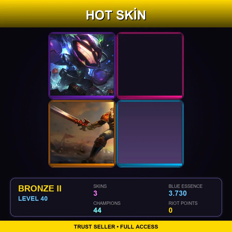 BR | Lv40 | Bronze II | 3 Skin | 44 Champ