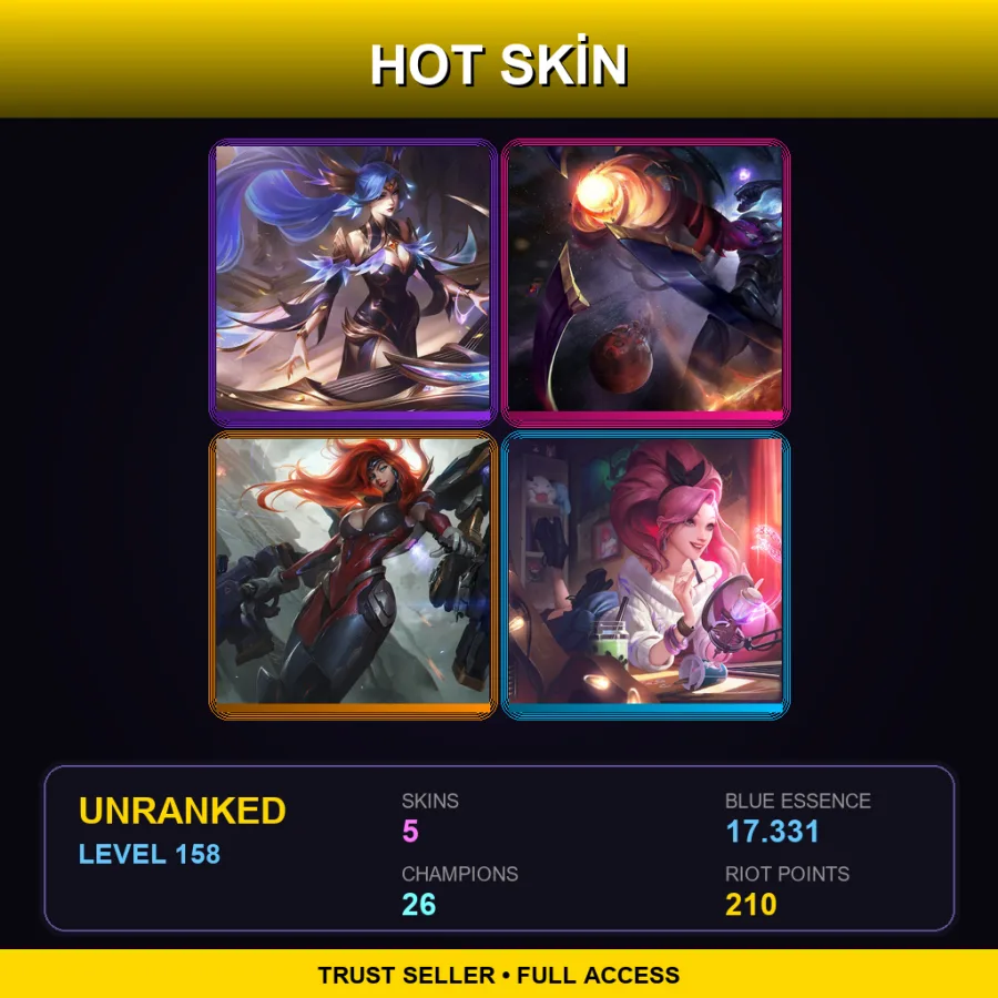 EUNE | Lv158 | Unranked | 5 Skin | 26 Champ