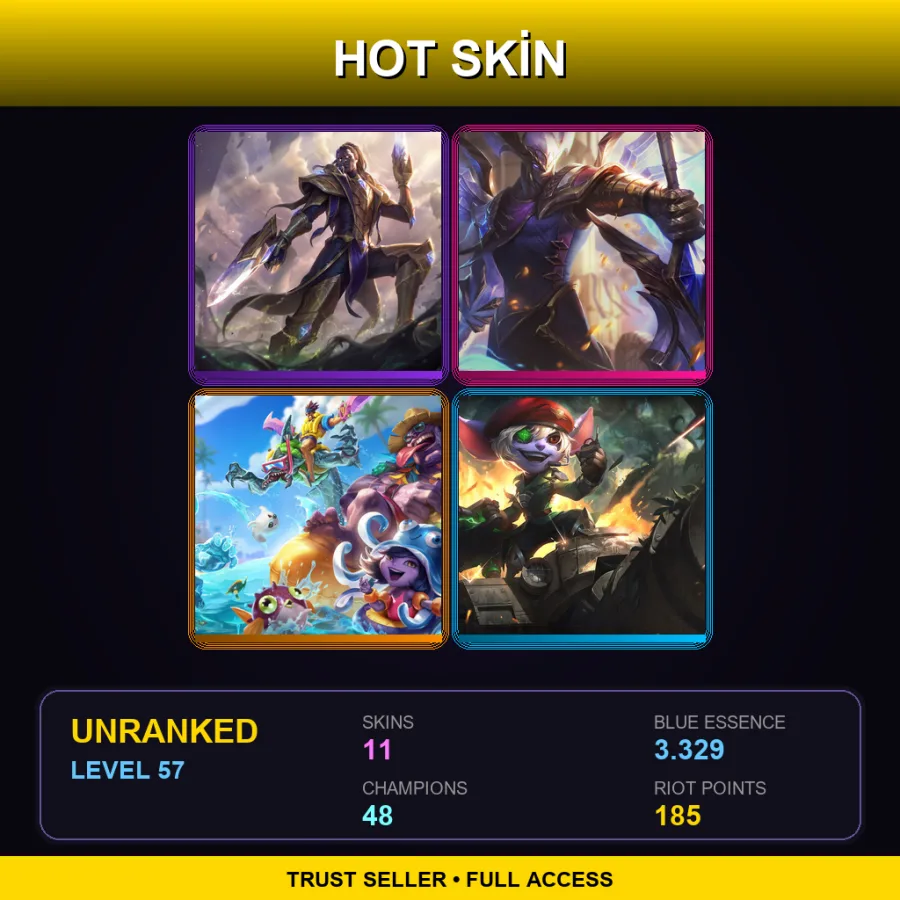 EUW | Lv57 | Unranked | 11 Skin | 48 Champ