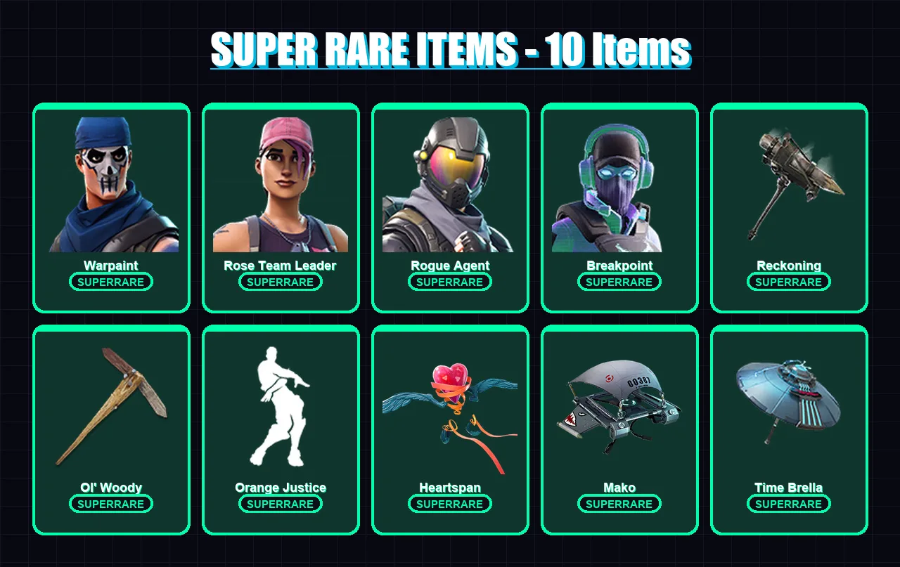 [PC/XBOX/PSN] | Warpaint | Rose Team Leader | Rogue Agent | Breakpoint | Lynx | 110 skin | 102 pickaxe | 111 emote | 119 glider | Lv1293