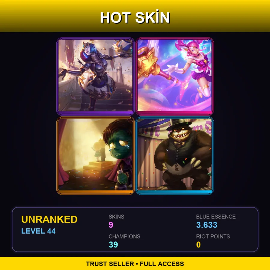 BR | Lv44 | Unranked | 9 Skin | 39 Champ — LoL account