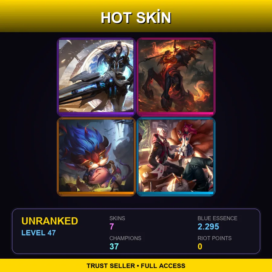 LAN | Lv47 | Unranked | 7 Skin | 37 Champ