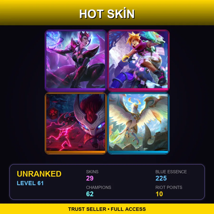 BR | Lv61 | Unranked | 29 Skin | 62 Champ