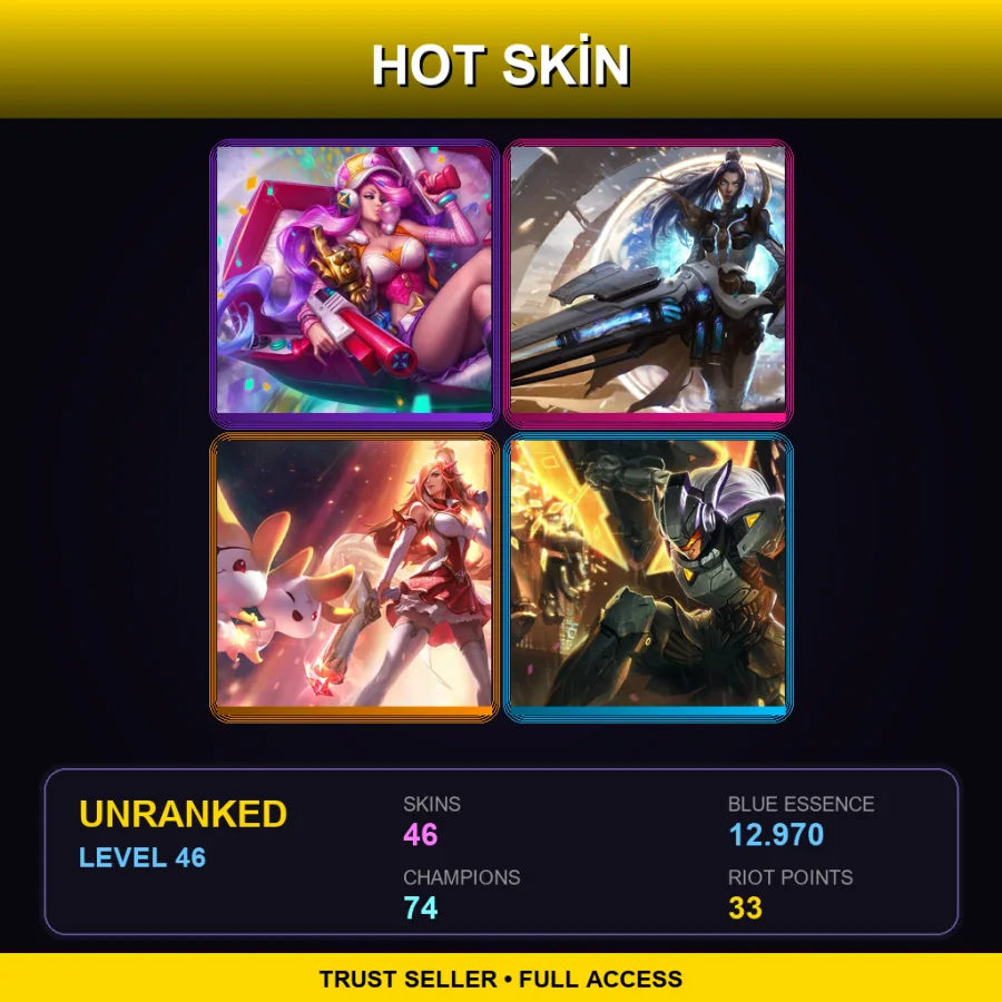 SG | Lv46 | Unranked | 46 Skin | 74 Champ — LoL account