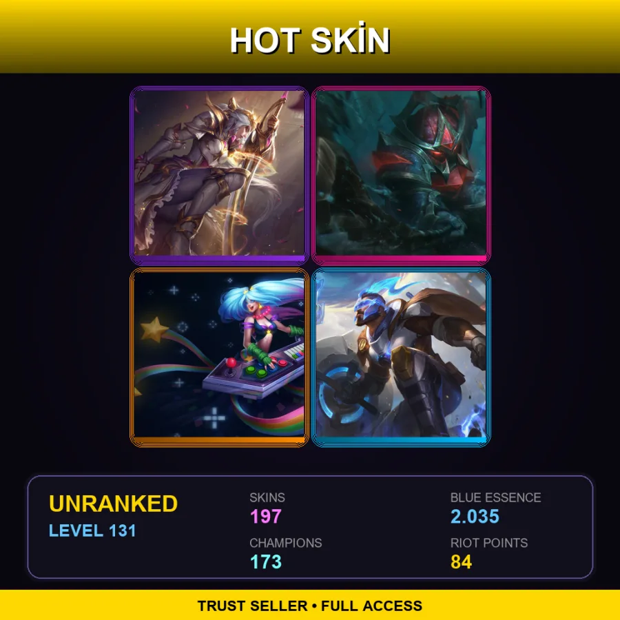 EUW | Lv131 | Unranked | 197 Skin | 173 Champ