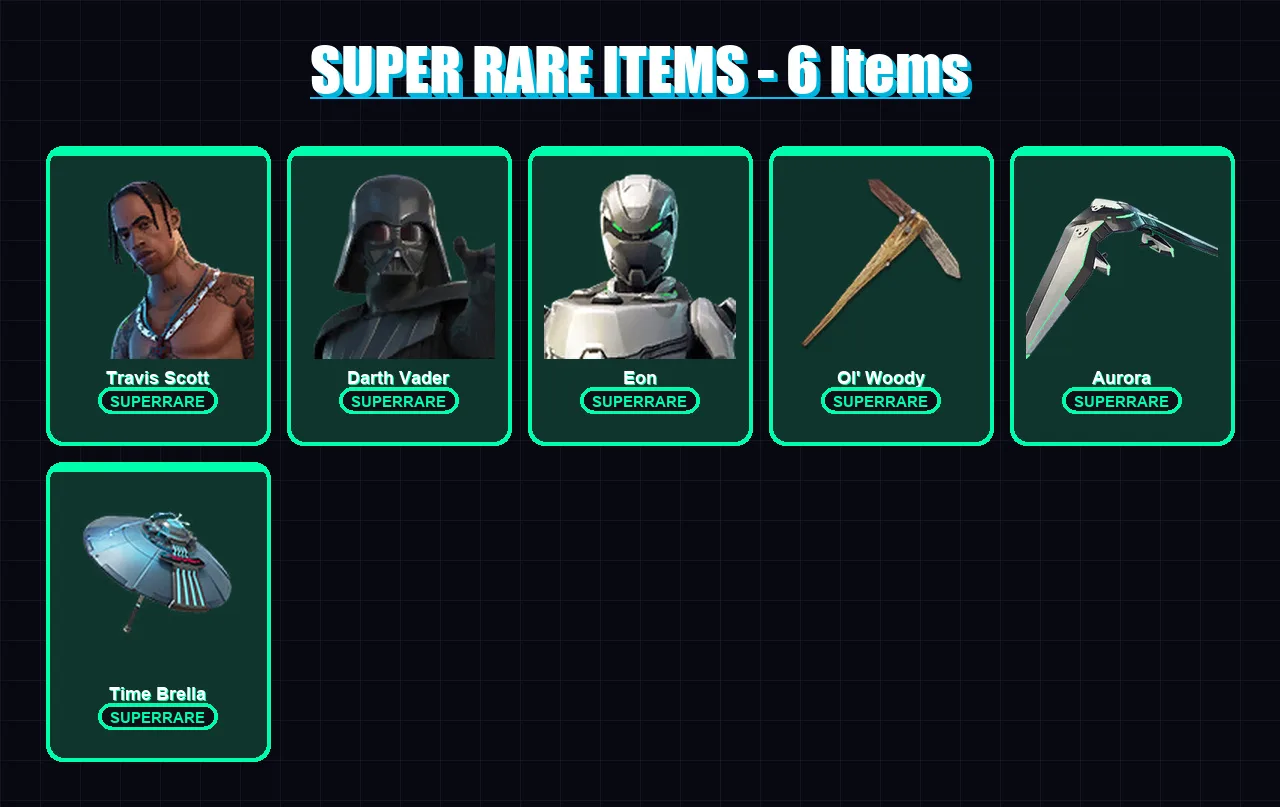 [PC/XBOX/PSN] | Travis Scott | Darth Vader | Eon | Ultima Knight | Son Goku | 196 skin | 230 pickaxe | 190 emote | 185 glider | Lv3676