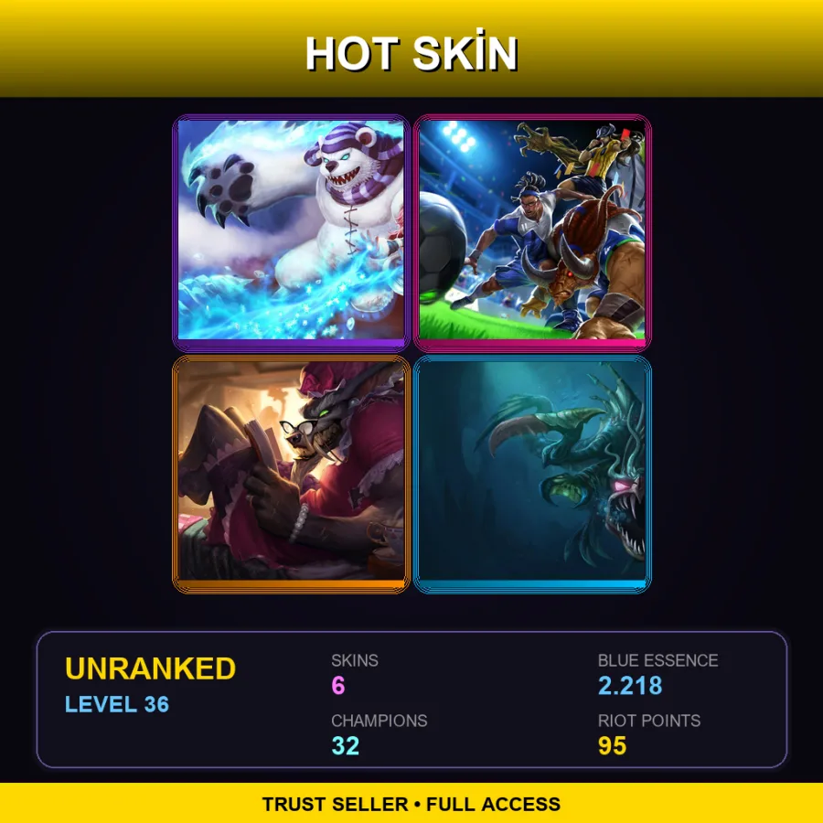 EUNE | Lv36 | Unranked | 6 Skin | 32 Champ — Goth Annie