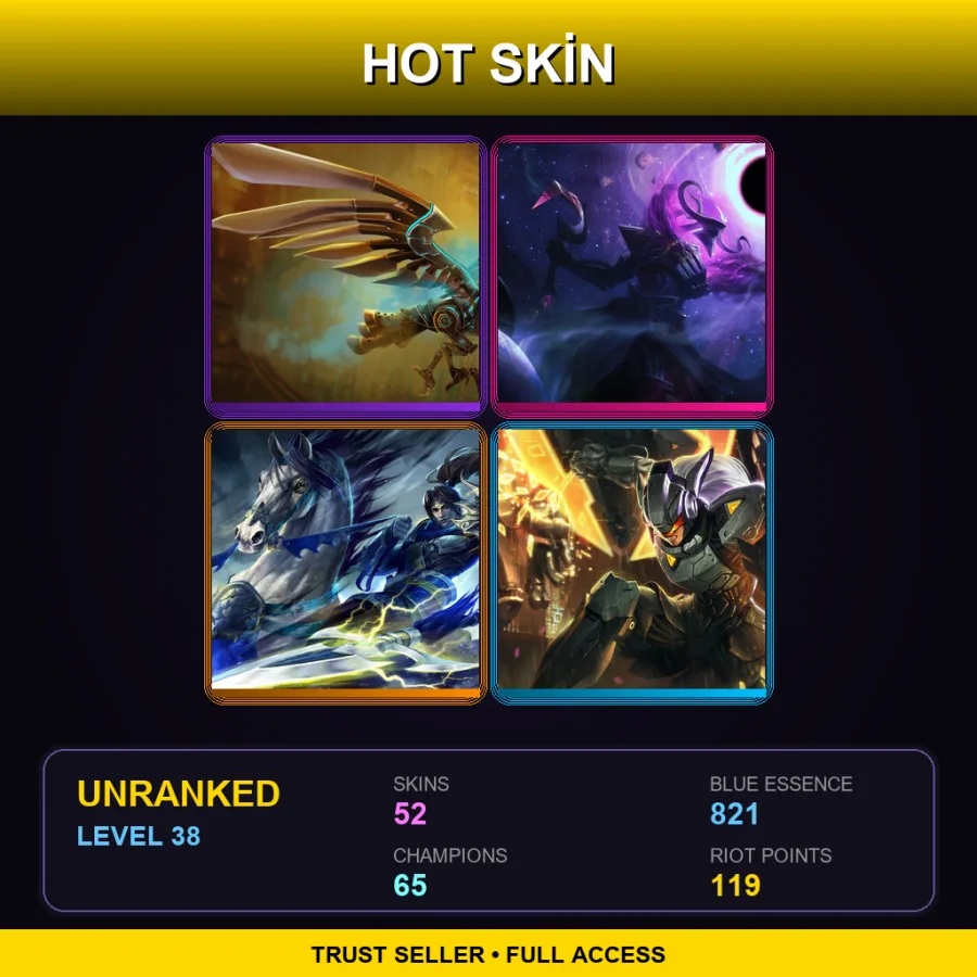 LAS | Lv38 | Unranked | 52 Skin | 65 Champ — Hextech Anivia