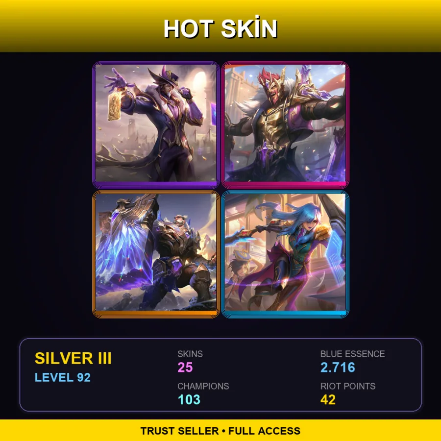 SG | Lv92 | Silver III | 25 Skin | 103 Champ