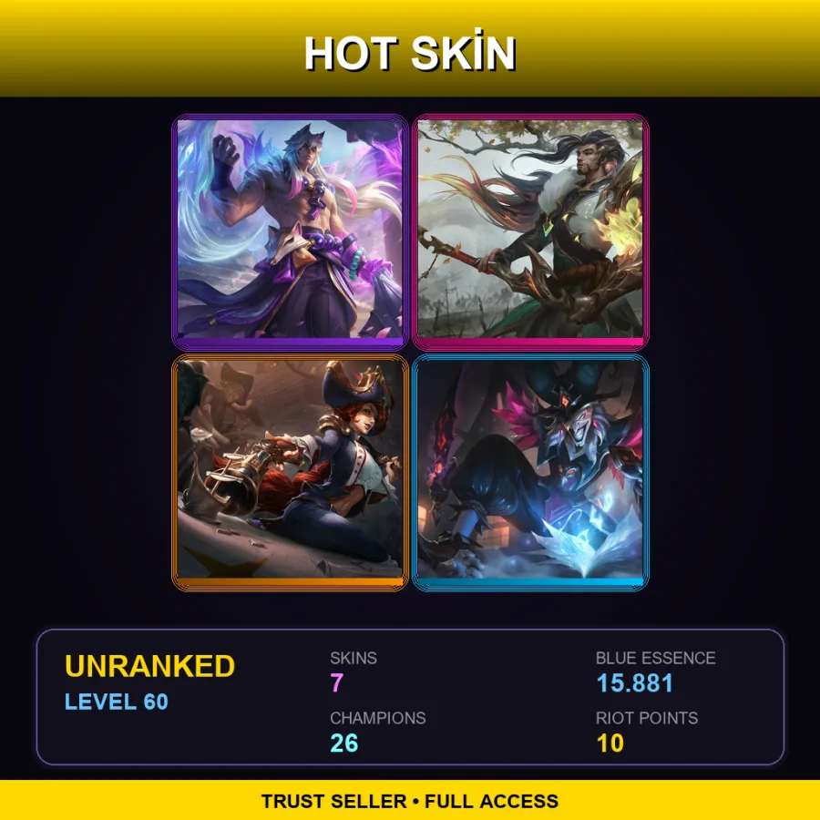 NA | Lv60 | Unranked | 7 Skin | 26 Champ