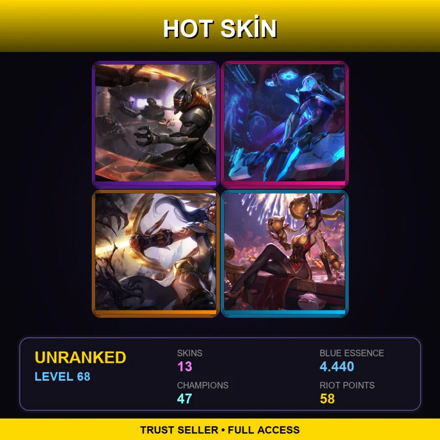 VN | Lv68 | Unranked | 13 Skin | 47 Champ — LoL account