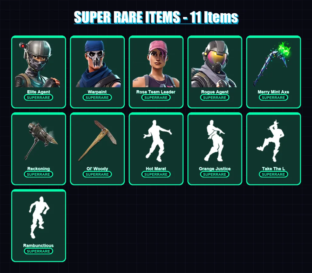 [PS4/PS5/XBOX/PC] | Elite Agent | Warpaint | Rose Team Leader | Rogue Agent | The Ice King | 119 skin | 113 pickaxe | 139 emote | 105 glider | Lv152