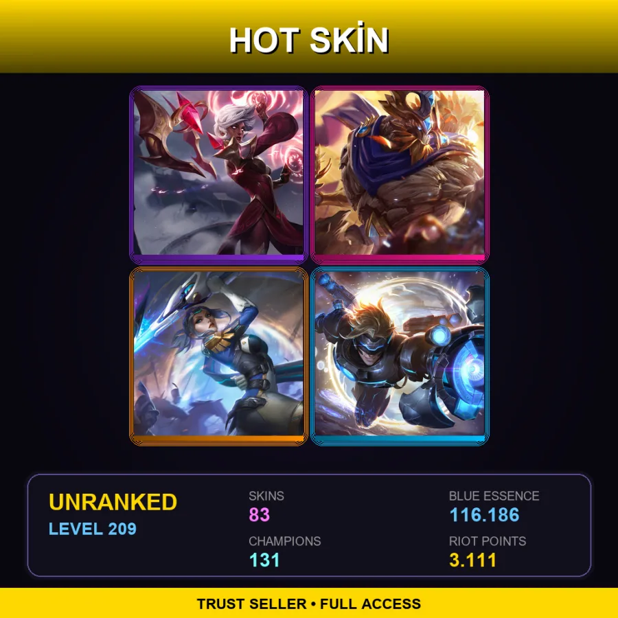 EUNE | Lv209 | Unranked | 83 Skin | 131 Champ — Cafe Cuties Sivir