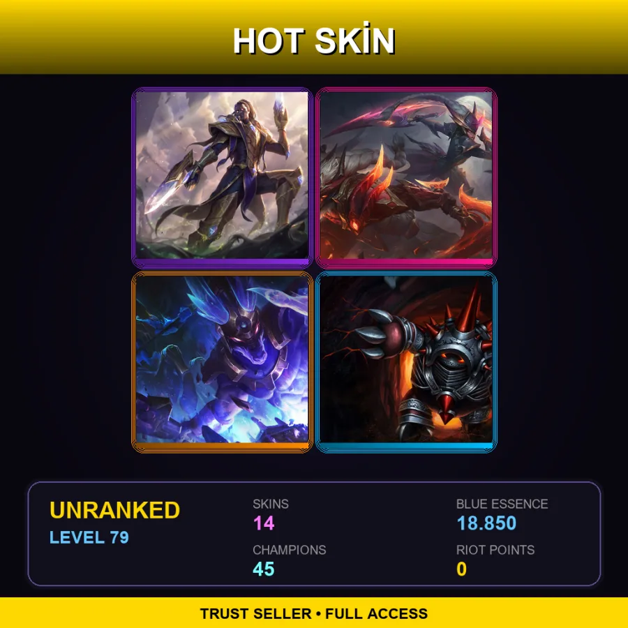 EUW | Lv79 | Unranked | 14 Skin | 45 Champ