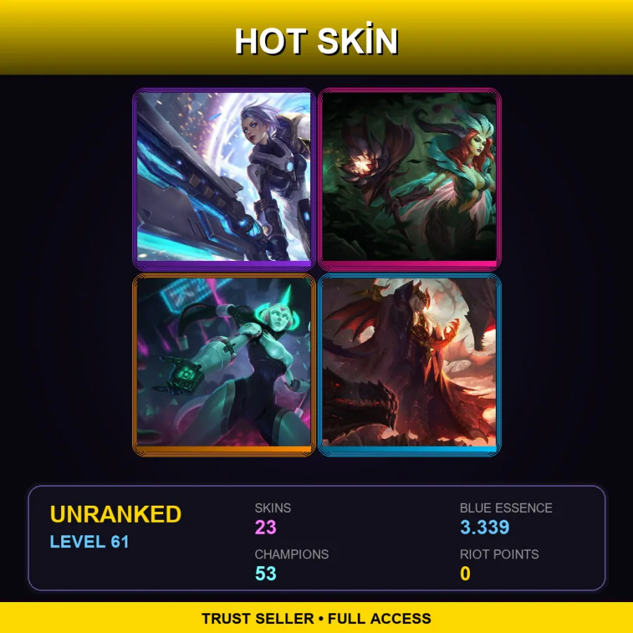 SG | Lv61 | Unranked | 23 Skin | 53 Champ