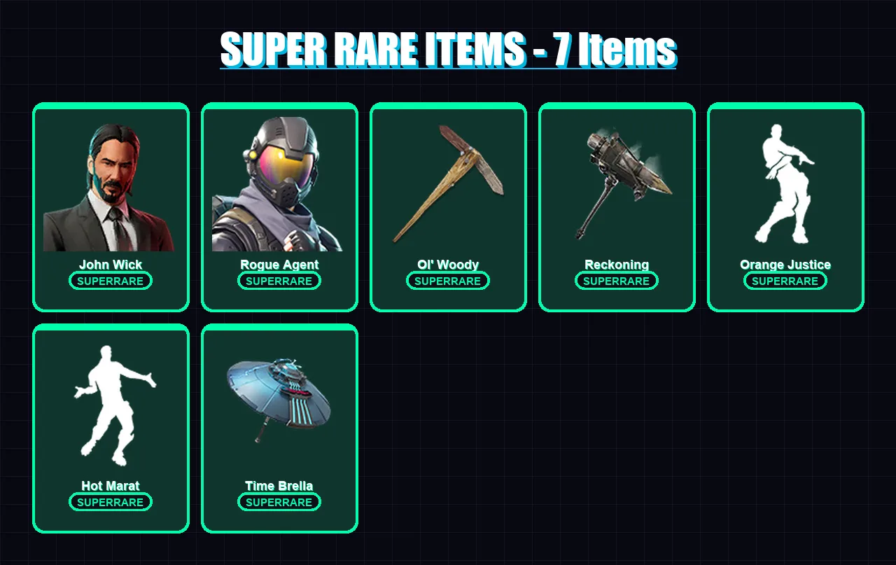 [PS4/PS5/PC] | John Wick | Rogue Agent | Cuddle Team Leader | Omegarok | Calamity | 130 skin | 119 pickaxe | 94 emote | 92 glider | Lv912