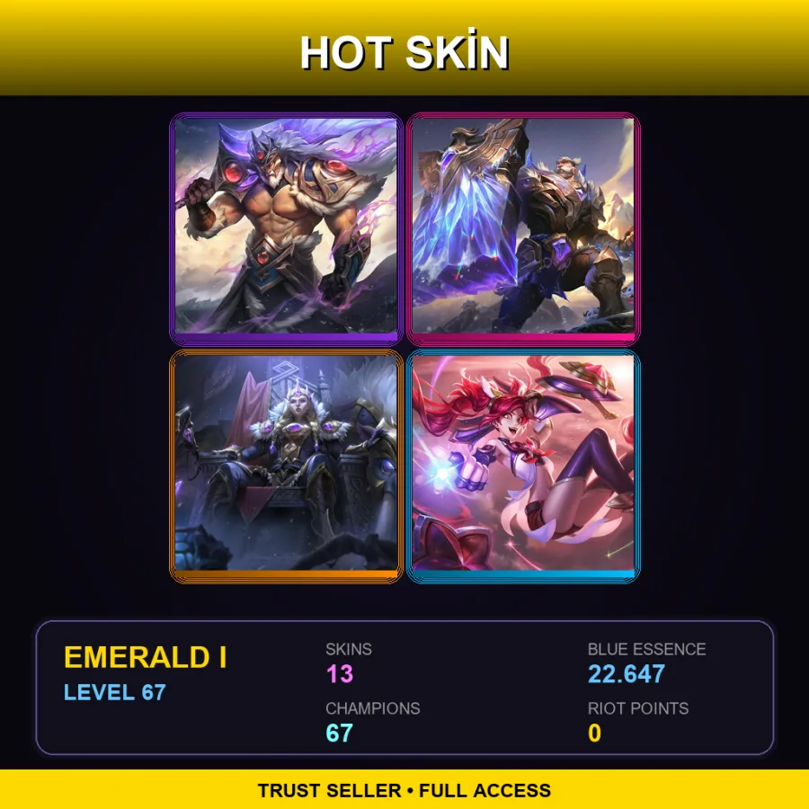 TR | Lv67 | Emerald I | 13 Skin | 67 Champ