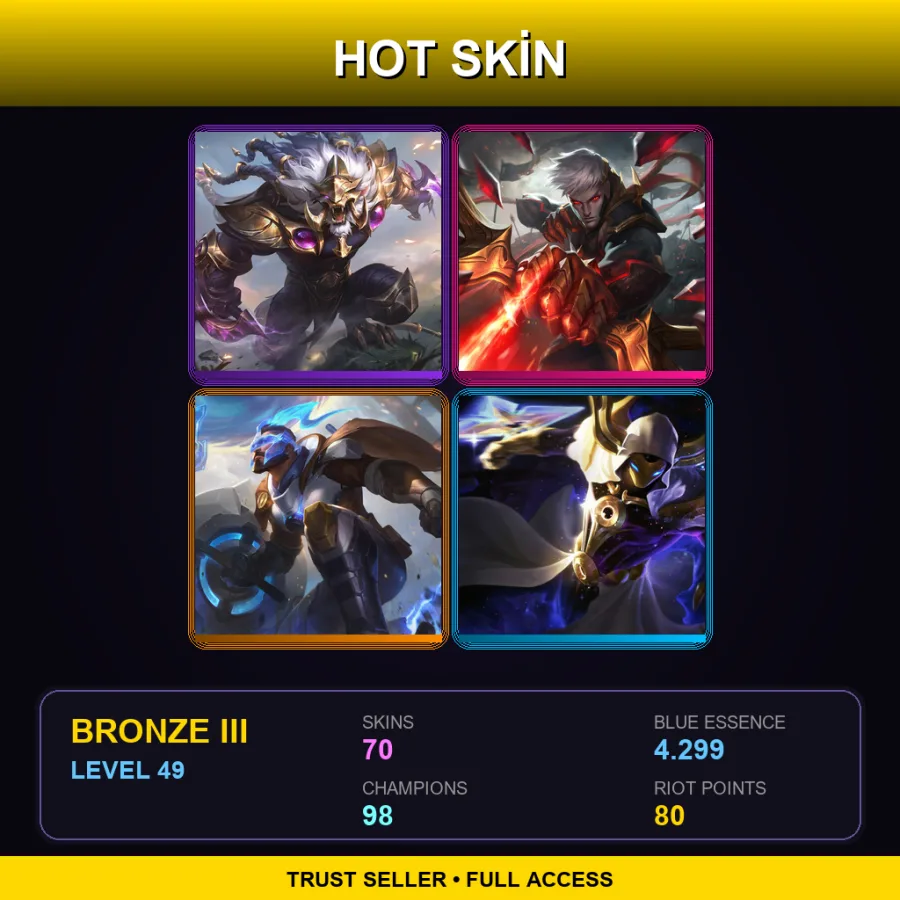 SG | Lv49 | Bronze III | 70 Skin | 98 Champ