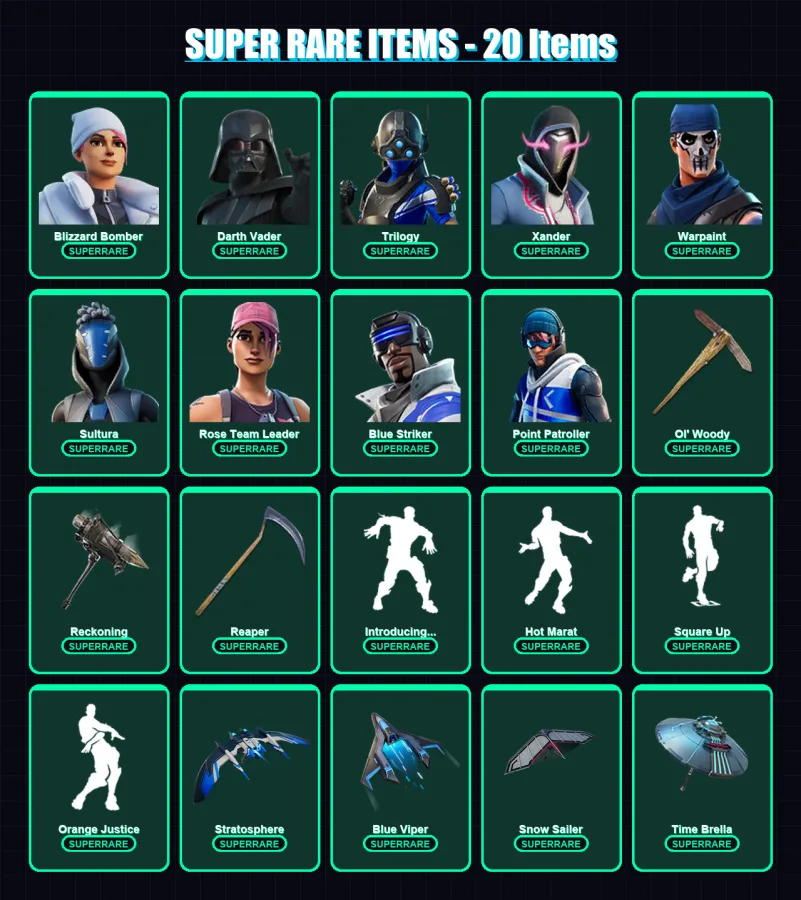 [PS4/PS5/XBOX/PC] | Blizzard Bomber | Darth Vader | Trilogy | Xander | Warpaint | 169 skin | 165 pickaxe | 137 emote | 163 glider | Lv1978
