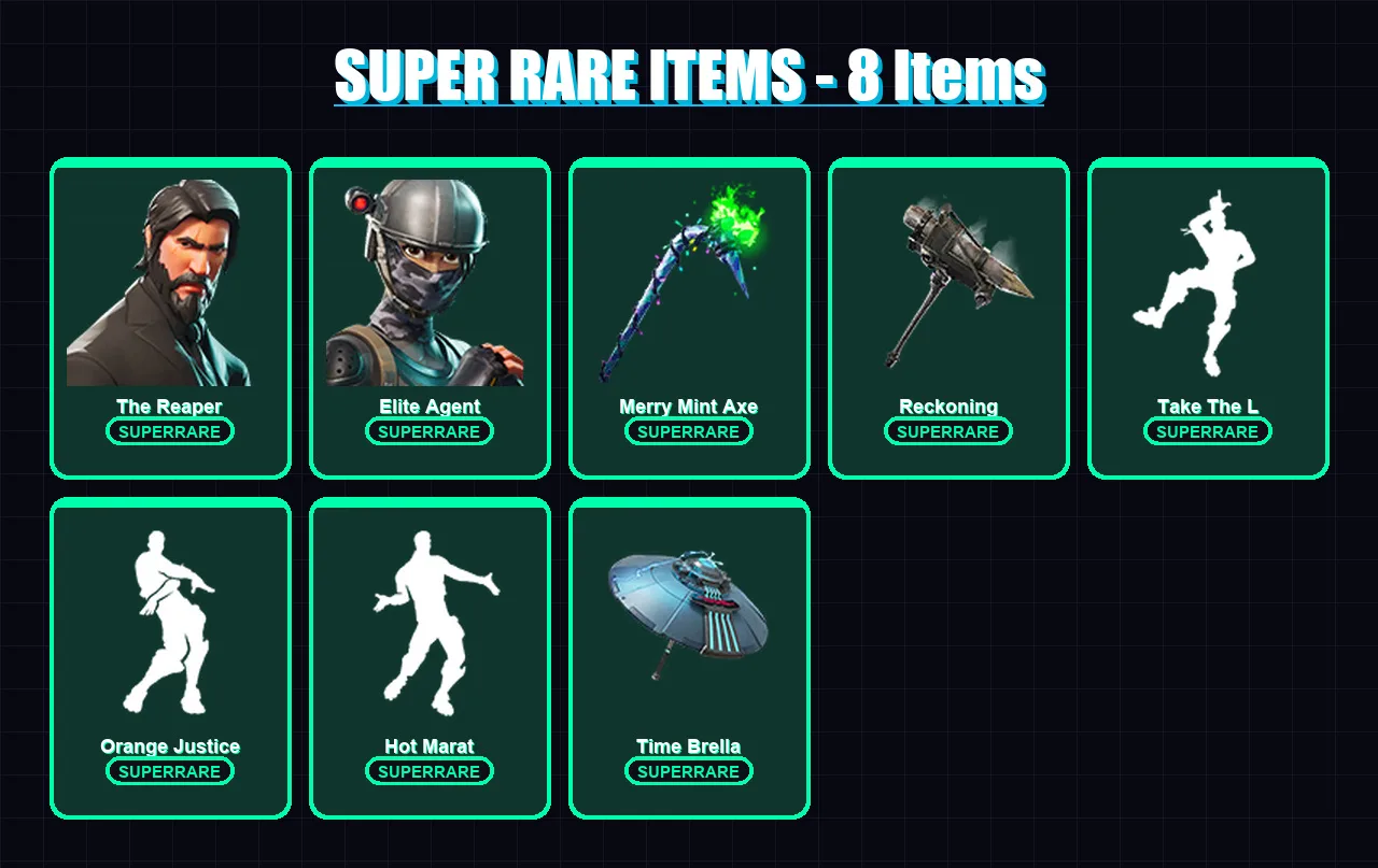 [PC/XBOX/PSN] | The Reaper | Elite Agent | Omega | Drift | Carbide | 101 skin | 144 pickaxe | 99 emote | 130 glider | Lv1498