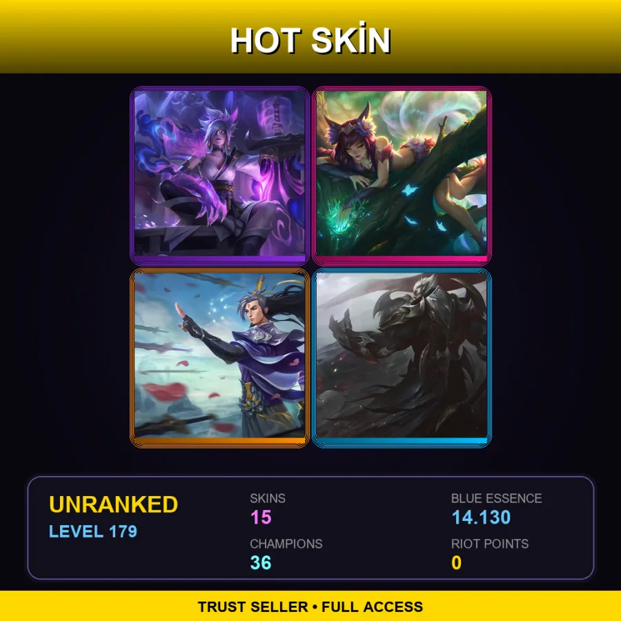 LAN | Lv179 | Unranked | 15 Skin | 36 Champ
