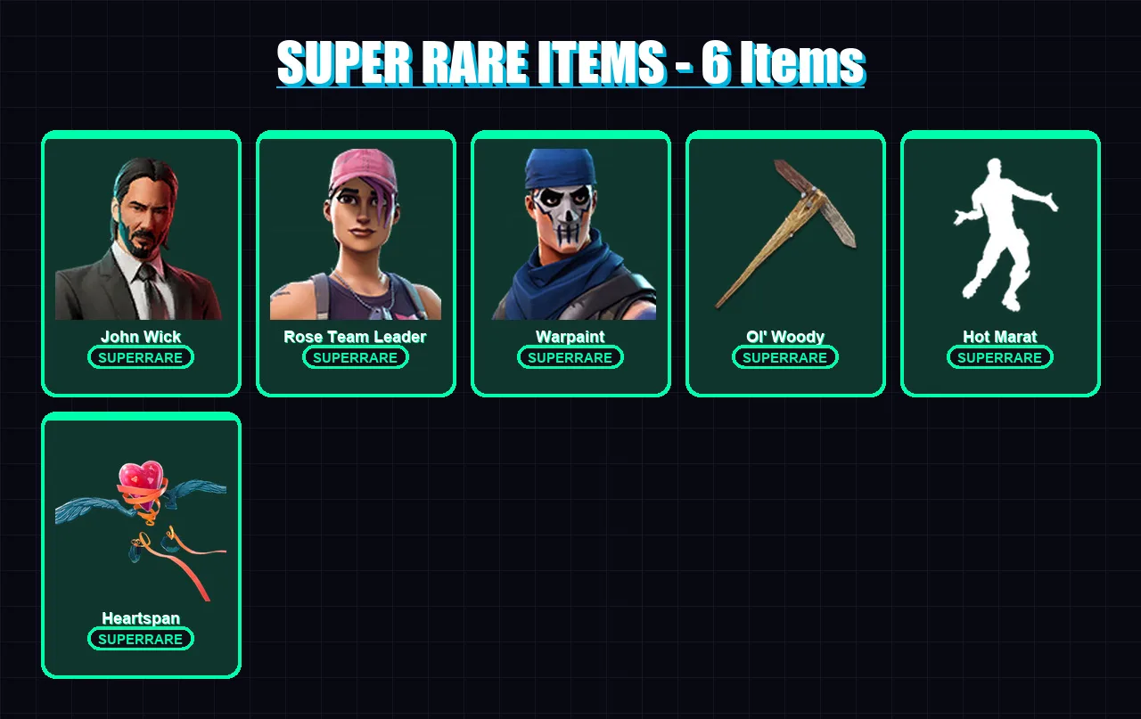[PC/XBOX/PSN] | John Wick | Rose Team Leader | Warpaint | Hybrid | Gear Specialist Maya | 78 skin | 78 pickaxe | 81 emote | 73 glider | Lv873