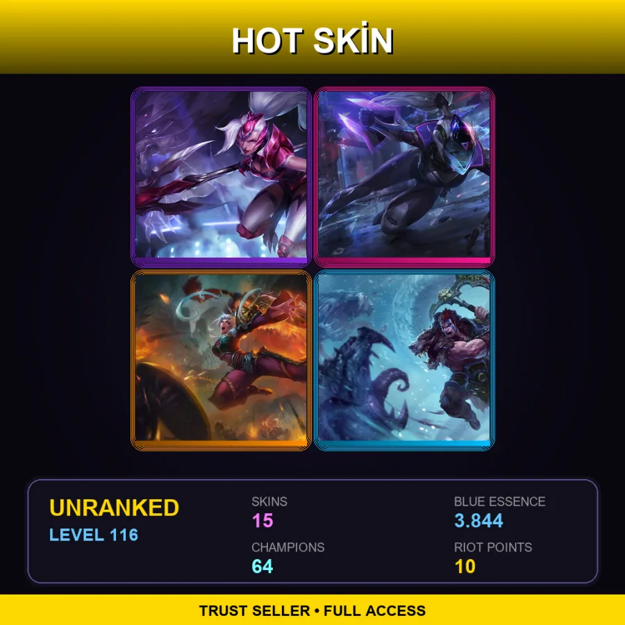 TR | Lv116 | Unranked | 15 Skin | 64 Champ