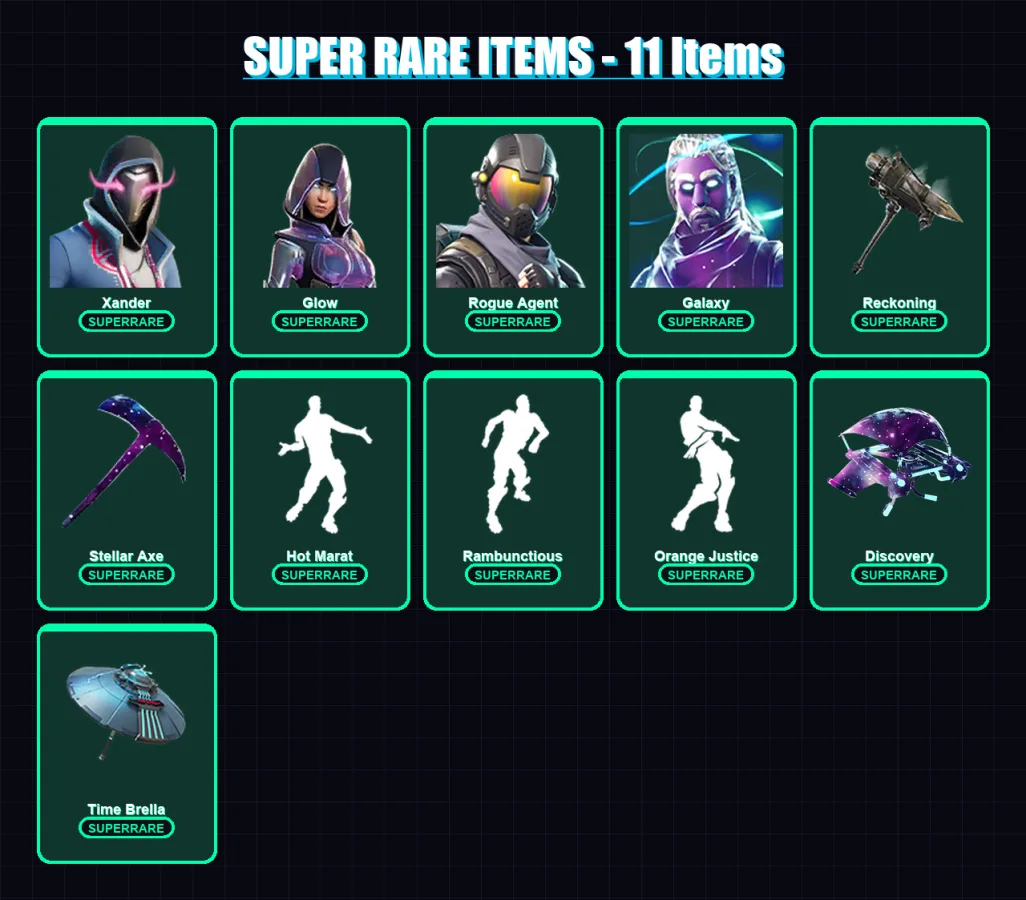 [PC/PSN] | Xander | Glow | Rogue Agent | Galaxy | Inferno | 112 skin | 148 pickaxe | 118 emote | 131 glider | Lv2502